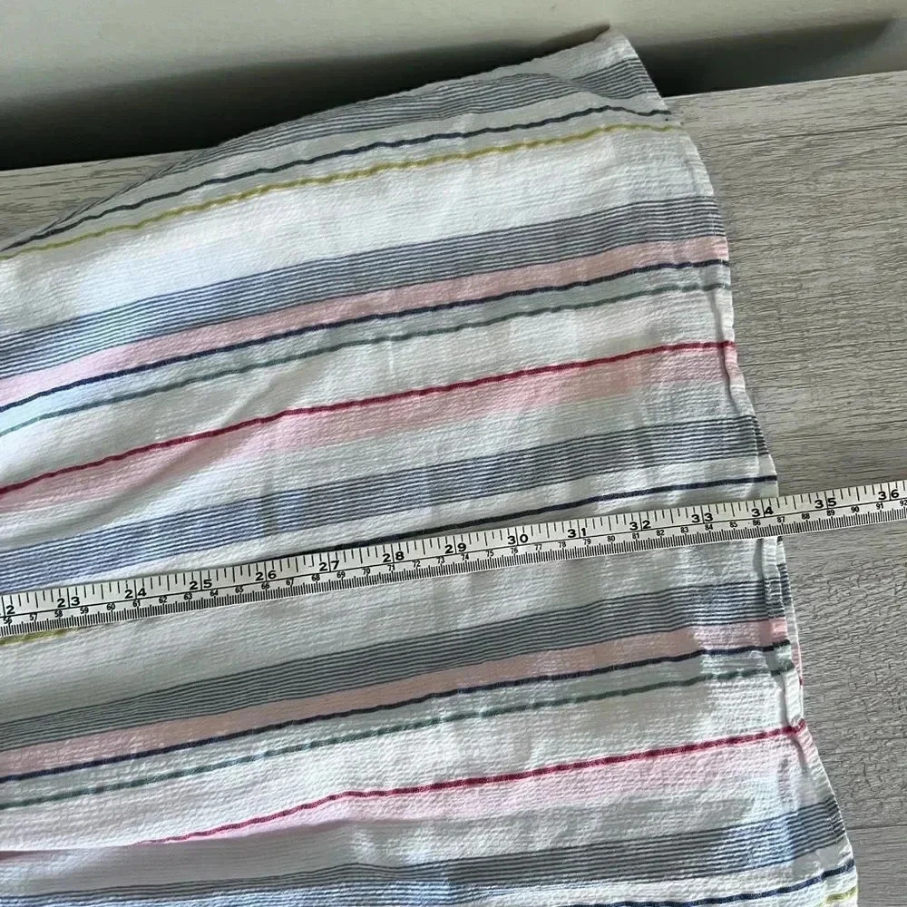 J.Crew Mercantile Rainbow Seersucker Collared Tie Front Dress Size XXS - Picture 12 of 13